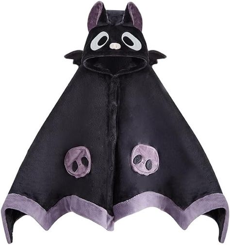 Amazon.com: kvcezxu Cute Bats Blanket Halloween Bat Cloak, Cosplay Wearable Blanket Super Soft Bats Shawl Cape Type Hooded Robe Air Conditioning Blanket Nap Blanket : Home & Kitchen Bat Blanket, Cartoon Bat, Blanket Cape, Demon Wings, Bat Design, Halloween Blanket, Hooded Robe, Velvet Texture, Cute Bat