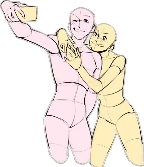 Couple Poses Drawing Base, Drawing Poses Dynamic, Poses Base Drawing, Art Reference Couple, Base Drawing Reference, Poses Dynamic, Draw Pose, Funny Poses, Person Drawing