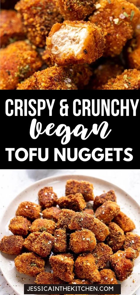 Crispy & Crunchy Vegan Tofu Nuggets are so flavourful on the inside with the best texture thanks to some key tips and marinating the tofu. They’re bound to be a part of your meal prep rotation – I made them three times in one week! I choose a very light marinade, but feel free to up the saltiness on your marinade. It really soaks up into the insides of the tofu, making the texture even better, and each bite perfectly textured and juicy. Crispy Tofu Nuggets, Crunchy Tofu Baked, Crispy Tofu Panko, Crispy Marinated Tofu, Crispy Tofu Oven, Quick Tofu Recipes, Tofu Crunchy, Crispy Tofu Recipes, Tofu Marinade Recipes