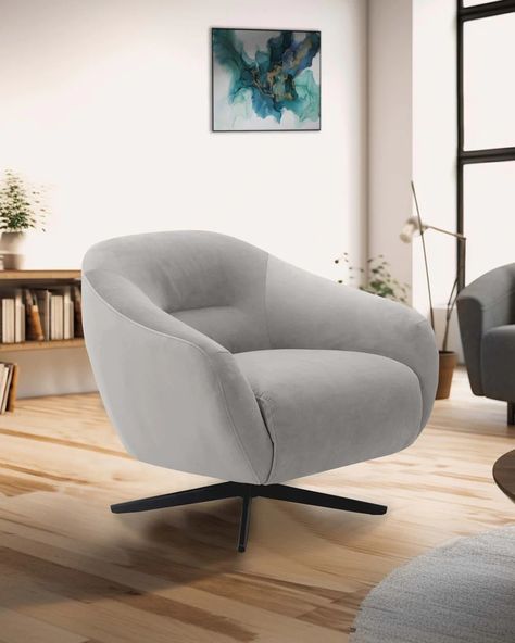 Grey Occasional Chair, Swivel Accent Chairs, Swivel Chair Living Room, Velvet Accent Chair, Velvet Accents, Swivel Accent Chair, Occasional Chair, Elegant Bedroom, Environmentally Conscious