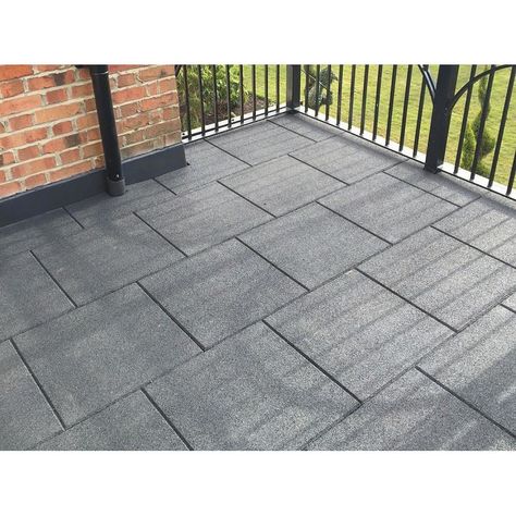 Flat Roof Tiles, Tile Edge Trim, Terrace Tiles, Balcony Tiles, Terrace Floor, Garage Roof, Grey Patio, Tiles Ideas, Rubber Tiles