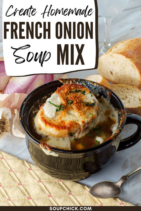 Homemade French Onion Soup French Onion Soup Mix Recipe, Onion Soup Mix Recipe, Homemade French Onion Soup, Lipton Onion Soup Mix, Broiled Chicken, Paleo Beef, Soups Stews, Soup Mixes, Onion Soup Mix