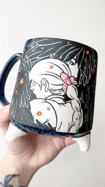 Summer Whiteside on Instagram: "I thought you guys would like this audio💖😝💕 #pottery #ghibli #studioghibli #howlsmovingcastle #howlandsophie #ghibliart #art #anime #ceramicart #ghiblilove #howlpendragon #painting" Ceramic Anime Art, Howls Moving Castle Pottery Painting, Ghibli Ceramic Art, Anime Pottery Painting Ideas, Calcifer Pottery, Howls Moving Castle Ceramic, Studio Ghibli Pottery Painting, Ghibli Pottery Painting, Studio Ghibli Ceramics