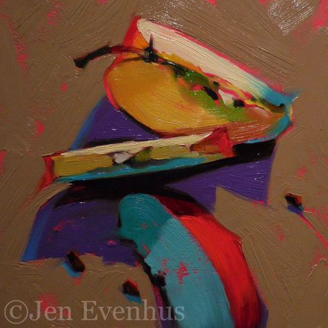 ©Jen Evenhus Oils "Gabby Gala" 6x6 oil on panel SOLD Geneva Core, Pomegranate Art, Quill And Ink, Apple Painting, Oil Painting Inspiration, Portraiture Painting, Food Painting, Chalk Drawings, Fruit Painting