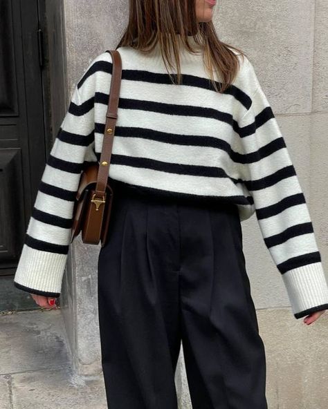 The Best & Other Stories Striped Jumpers to Buy Now | Who What Wear UK Skin Coloured Tights, Striped Jumpers, Striped Top Outfit, Tight Dress Outfit, Jumper Style, Jumper Outfit, Winter 22, Casual Outfit Inspiration, Pullover Outfit