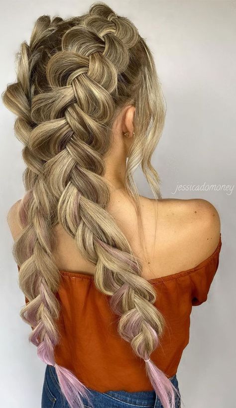 chunky braid, pull through braid, braid hairstyle, summer hairstyle Hear Styles, Pancake Braid, Oily Roots, Chunky Braids, Grease Hairstyles, Color Extensions, Greasy Hair, Braided Bun Hairstyles, Hair Wash