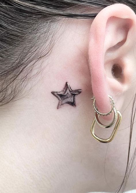 star tattoo, star tattoos, star tattoo designs, star tattoo ideas, star tattoo on arm, star tattoo on hand Star Tattoo Behind Ear, Star Tattoos Behind Ear, Miriam Shor, Nico Tortorella, Chrome Star, Tattoo Watch, Debi Mazar, Tattoo Behind Ear, Piercings Ideas