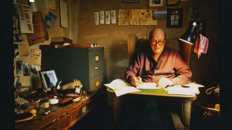 Seven lessons from Roald Dahl on how to be productive | British Council Roald Dahl Day, Great Missenden, Writers Desk, The Twits, The Giant Peach, Dylan Thomas, Room Of One's Own, Writing Space, Writers Write