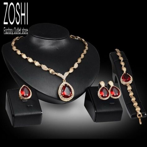 European Jewelry, Cubic Zirconia Necklace, Women's Jewelry Sets, Bracelet Ring, Fashion Jewelry Sets, Wedding Jewelry Sets, Bridal Jewelry Sets, Water Drop, Gold Plated Jewelry