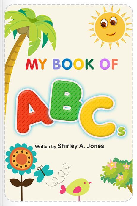 Teaches children the alphabet by using letters, words, pronunciation, and colorful illustrations. My Alphabet Book Cover Printable, My Abc Book Cover Printable, Words Pronunciation, Preschool Alphabet Book, Raket Ph, Phonics Books, Book Cover Page, Happy Birthday Printable, Coloring Books For Kids