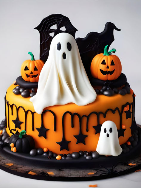 Buttercream Halloween Cakes, Cute Halloween Cakes, Cake Recipes Uk, Halloween Food Cupcakes, Birthday Cake Decorating Ideas, Halloween Cake Topper, 2nd Birthday Boys, Easy Cupcake Recipes, Halloween Sweets