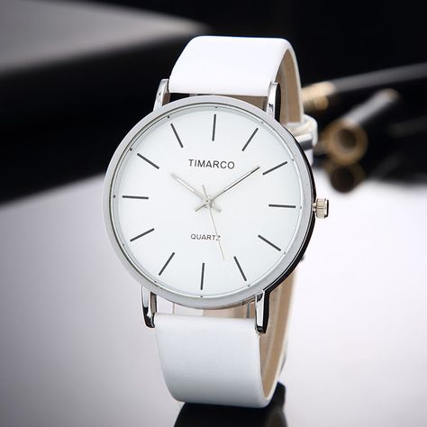 Watches Women Leather, Quartz Clock, Watches Women Fashion, Leather Band, Quartz Watch, Watch Brands, Leather Fashion, The Professional, White Leather