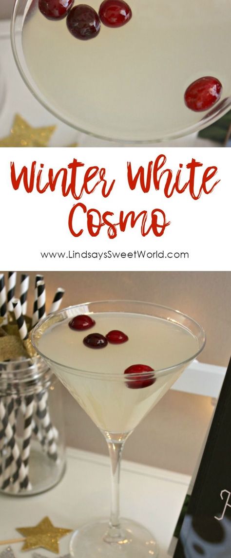 *This post may contain affiliate links.     One of my favorite cocktails ever is the seasonal Winter White Cosmo that Bonefish carries in D... Winter White Cosmo, Cocktails Christmas, Cosmo Recipe, Christmas Drinks Alcohol Recipes, Christmas Martini, White Cosmo, Winter Cocktails, Healthy Drink, Drinks Alcohol