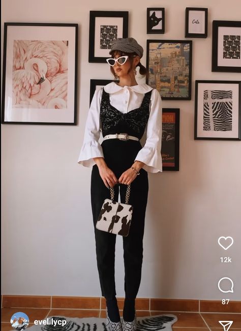 Eccentric Edgy Fashion, Art Exhibit Outfit Ideas, Whimsical Edgy Fashion, Eccentric Work Outfit, Creative Business Casual Outfits, Maximalist Professional Outfits, Funky Office Outfits, Black Maximalist Outfit, All Black Maximalist Outfit