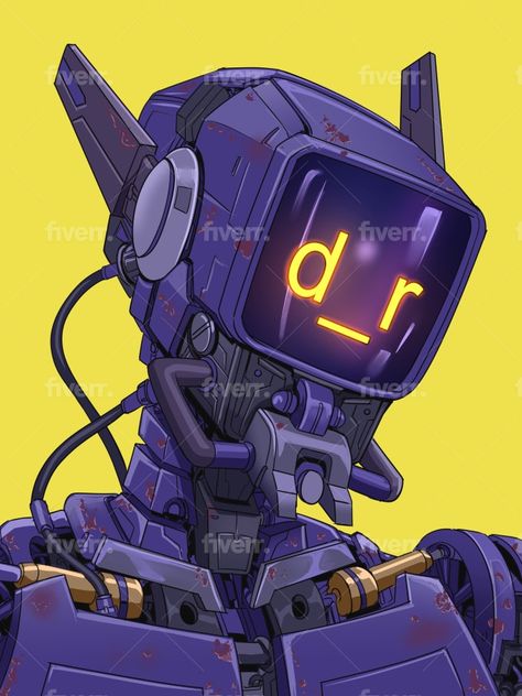 Cyberpunk Drawing, Robot Design Sketch, Adventure Time Characters, Robot Illustration, Cyberpunk Anime, Overwatch Fan Art, Graphic Poster Art, Cyberpunk City, Arte Cyberpunk