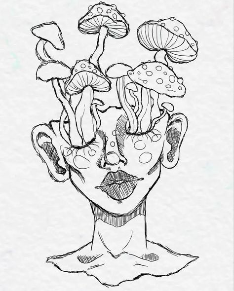 Tattoo Drawing Ideas, Trippy Drawings, Arte Grunge, Indie Drawings, Hippie Painting, Grunge Art, Desenho Tattoo, Doodle Art Designs, Art Drawings Sketches Creative