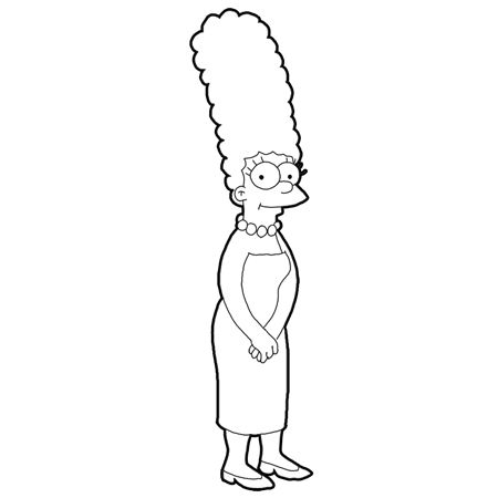 Cartoon Character Coloring Pages, Simpsons Marge, Line Drawing Ideas, Character Coloring Pages, Disney Character Drawings, Simpsons Drawings, How To Draw Steps, Marge Simpson, Drawing Lesson