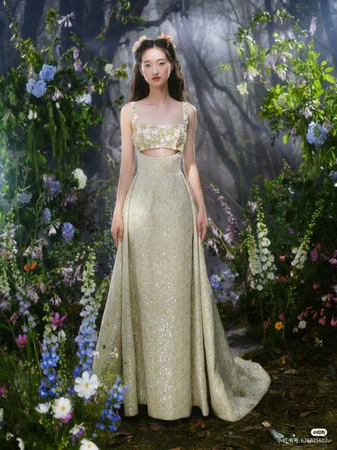 Korean Award Show Dresses, Award Show Dresses, Fancy Gowns, Fashionable Dresses, Woven Sandals, Pretty Prom Dresses, Corded Lace, Fairytale Dress, Glam Dresses