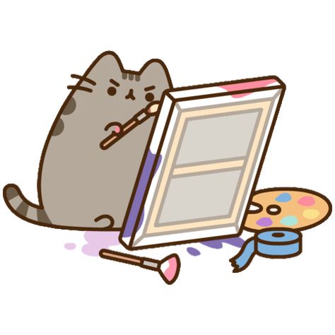 Pusheen Painting, Giphy Stickers, Art Cat, Pusheen, Texts, Ios, Art