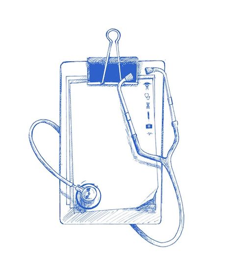 Doctor blank clipboard with modern steth... | Free Vector #Freepik #freevector #medical-record #medical-report #stethoscope #stethoscope Stethoscope Illustration, Doctor Illustration, Journal Banner, Medical Report, Doctor Drawing, Medical Coder, Bullet Journal Banner, Medical Records, Medical Illustration