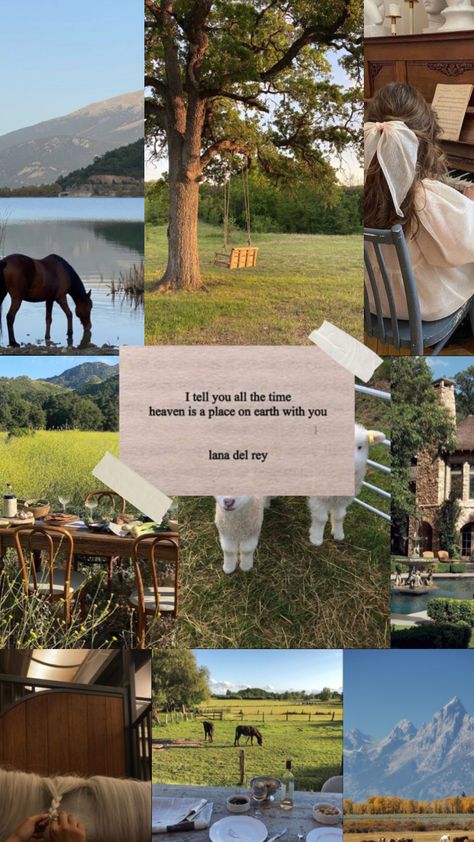 Cottagecore Country, Countryside Aesthetic Wallpaper, Cottagecore Captions, Countryside Life Aesthetic, Cottage Core Playlist Cover, Cottagecore Music, Quotes About Countryside, Country Aesthetic Wallpaper Collage, Cottagecore Aesthetic Quotes