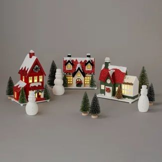 Indoor Christmas Decorations : Page 7 : Target Christmas Village Sets, House Village, Christmas Houses, Winter Village, Paper House, Christmas Tree Inspiration, Christmas Decorations Bedroom, Christmas Tree Crafts, Indoor Christmas Decorations