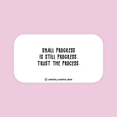 🌱 Small progress is still progress. Trust the process. ✨ Every little step forward counts, even when it feels slow. 🌙 Remember, great things take time, and your journey is uniquely yours. Keep believing in yourself and your path. 🌸 ➡️ What’s one small win you’re celebrating today? Drop it in the comments and let’s cheer each other on! ⬇️ #trusttheprocess #smallstepsbigwins #progressisprogress #motivationdaily #stayinspired #growthmindset Small Progress Is Still Progress, 2025 Moodboard, Keep Believing, Believing In Yourself, Great Things Take Time, Things Take Time, Trust The Process, Stay Inspired, Take Time