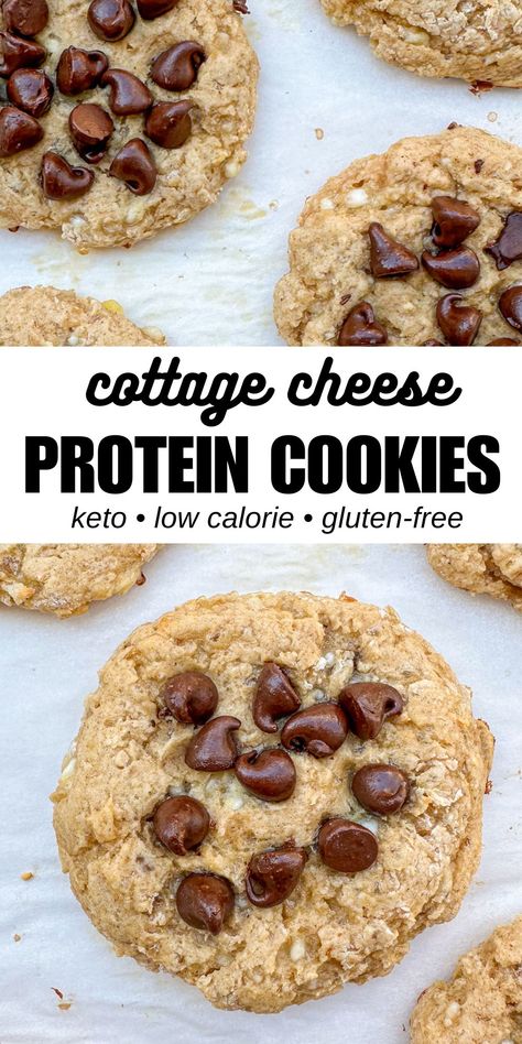 Protein Cottage Cheese Cookies {Keto & Low Calorie} Keto Cottage Cheese Brownies, Cottage Cheese Protein Bars, Cottage Cheese Oatmeal Cookies, Keto Cottage Cheese Cookies, Low Calorie Cottage Cheese Dessert, Keto Cottage Cheese Dessert, Recipes Using Cottage Cheese, Keto Cottage Cheese Recipes, Cottage Cheese Cookies