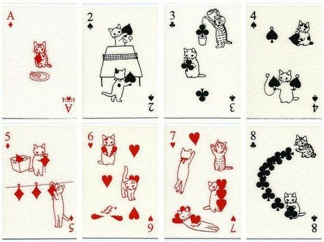 Playing Cards Art, Playing Cards Design, Card Poster, Cat Cards, Playing Card, Cat Tattoo, Deck Of Cards, Cute Tattoos, Card Art