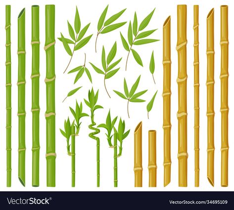 Cartoon Bamboo, Chinese Moon Festival, Bamboo Drawing, Bamboo Plant, Chinese Festival, Moon Festival, 2d Game Art, Plant Vector, Bamboo Plants