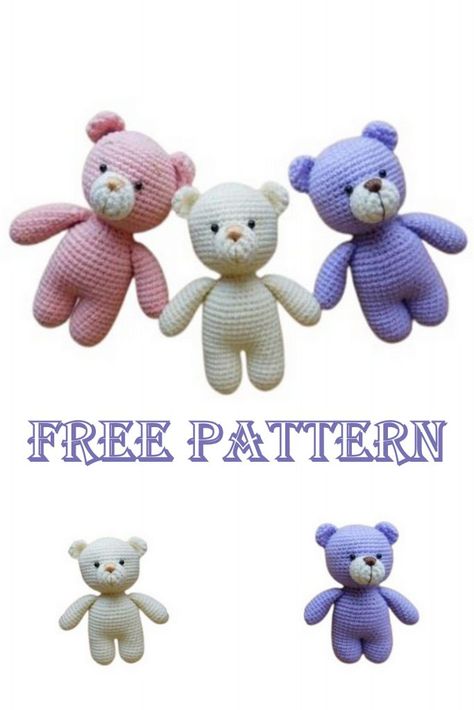 Amigurumi Small Teddy Bear Pattern - Amigurumi Free Patterns Small Teddy Bear, Bear Crochet Pattern, Small Teddy Bears, Amigurumi Bear, Crochet Teddy Bear Pattern, Bear Crochet, Crochet Teddy Bear, Free Amigurumi Patterns, Crochet Teddy