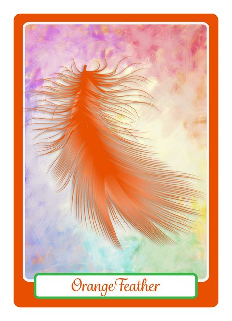 Orange Feather - Awaken With Angels Oracle Card by Karen Borga Orange Feather Meaning, Feather Meaning, Angel Blessings, Angel Oracle Cards, Animal Symbolism, Oracle Deck, Daily Thoughts, How To Stop Procrastinating, Spiritual Meaning