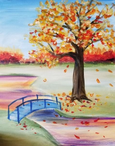 Fall Pictures Ideas, Beautiful Scenery Drawing, Autumn Drawing, Scenery Drawing For Kids, Easy Scenery Drawing, Drawing Scenery, Fall Drawings, Scenery Drawing, Canvas Drawing