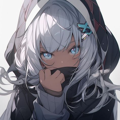 Garota de anime com cabelo branco e olho... | Premium Photo #Freepik #photo #menina-anime #olhos-anime #menina-cabelo #cabelo Character With White Hair, White Hair Blue Eyes, White Hair And Blue Eyes, Girl With White Hair, Blue Eyes Aesthetic, Short White Hair, Long White Hair, Anime Inspired Outfits, Horror Music