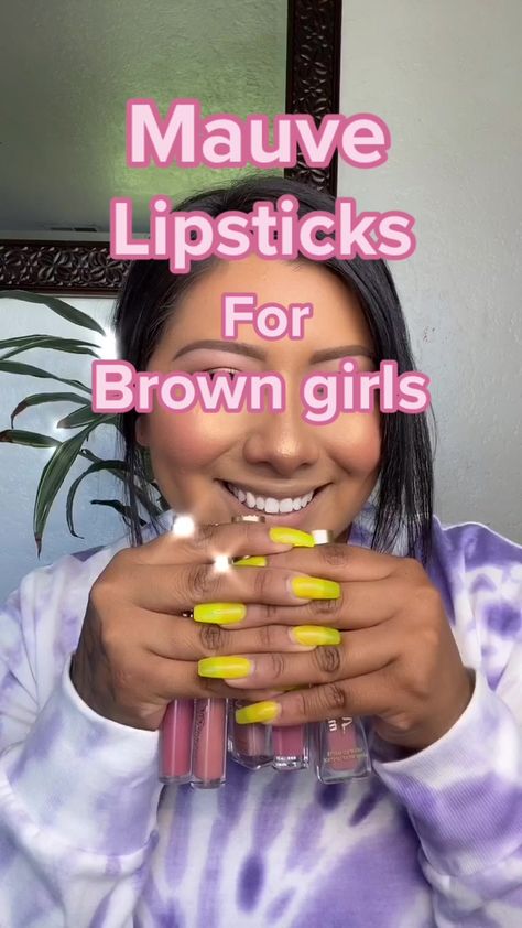 Dusty Mauve Lipstick, Brown Girl Lipstick, Mauve Lipstick Makeup, Lipstick On Brown Skin, Brown Matte Lipstick, Mauve Lipstick, Mauve Lips, Pink Lip Color, Drugstore Lipstick