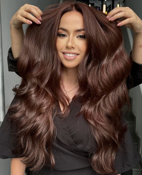 Chocolate Brunette Hair, Cherry Brown Hair, Pelo Color Vino, Ash Blonde Hair Balayage, Chestnut Hair Color, Wine Hair, Brown Hair Inspo, Ginger Hair Color, Red Brown Hair