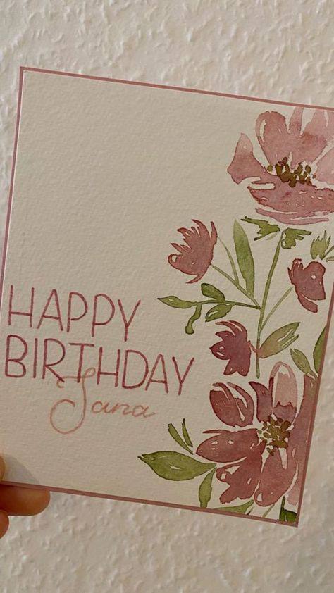 Aesthetic Card Making, Happy Birthday Postcard Ideas, Cute Card Ideas For Birthdays, Birthday Cards Drawing Ideas, Birthday Postcards Ideas, Birthday Aesthetic Card, Postcard Happy Birthday, Happy Birthday Card Easy, B Day Card Ideas