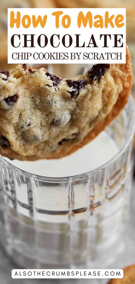 Learn how to make chocolate chip cookies from scratch with this easy recipe! Perfect for bakers of all levels. 🍪✨ #ChocolateChipCookies #BakingFromScratch #CookieRecipes Chocolate Chip Cookies From Scratch, Basic Cookie Recipe, Make Chocolate Chip Cookies, Basic Cookies, Cookies From Scratch, Frozen Cookie Dough, Crispy Cookies, Chewy Chocolate Chip, Chewy Chocolate Chip Cookies