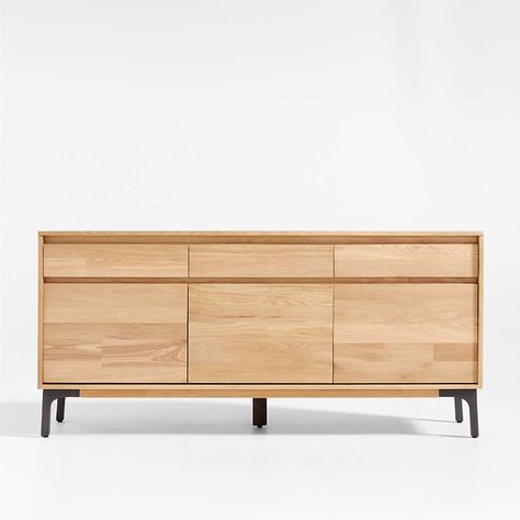 Lakin White Oak Sideboard | Crate & Barrel Flat Front Door, White Oak Sideboard, Rustic Sideboard, Buffet Tables, Solid Wood Sideboard, Large Sideboard, White Oak Wood, Crate Barrel, Teak Sideboard