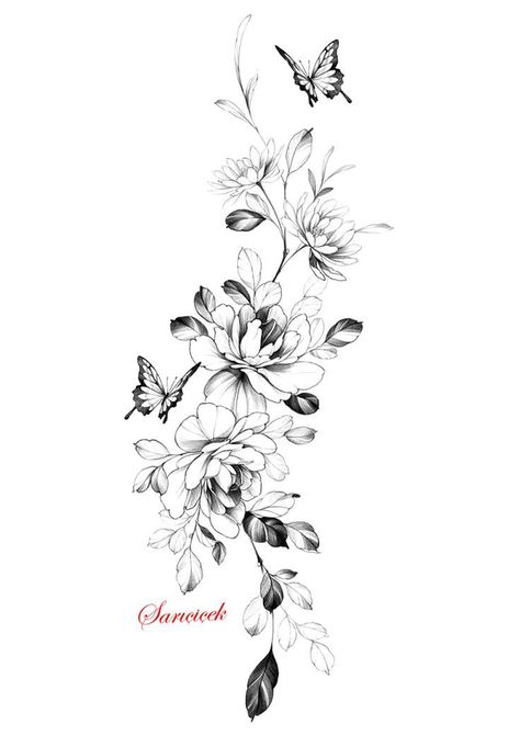 Floral Hip Tattoo, Side Hip Tattoos, Floral Thigh Tattoos, Tattoos For Women Flowers, Elbow Tattoos, Flower Tattoo Shoulder, Floral Tattoo Sleeve, Spine Tattoos For Women, Forearm Tattoo Women