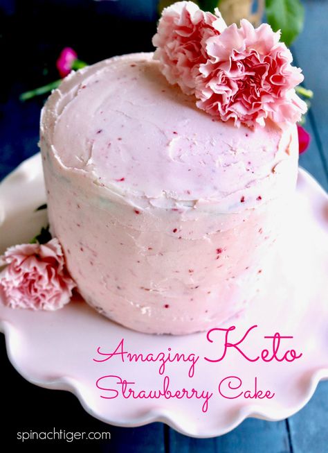 I made this for Graces Smash Cake. It is the world's best Keto Strawberry cake, cupcakes or layer cake! It also has a frosting recipe I didn’t try. See the nest pin for the frosting I used. #ketostrawberrycupcakes #ketostrawberrycake #ketocreamcheesefrosting via @angelaroberts Sugar Free Strawberry Cake, Keto Birthday Cake Recipes, Keto Strawberry Cake, Keto Cake Recipes, Keto Bakery, Keto Birthday Cake, Keto Cakes, Strawberry Cream Cheese Frosting, Sugar Free Cake