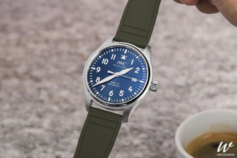 Watchonista goes hands-on with IWC’s new, improved everyday pilot’s watch that now features the brand’s proprietary quick-change strap... Iwc Mark Xx, Iwc Pilot, Small Pin, Simple Website, Pilot Watch, Steel Bracelet, Eye Catching Colors, Stainless Steel Case, Calf Skin