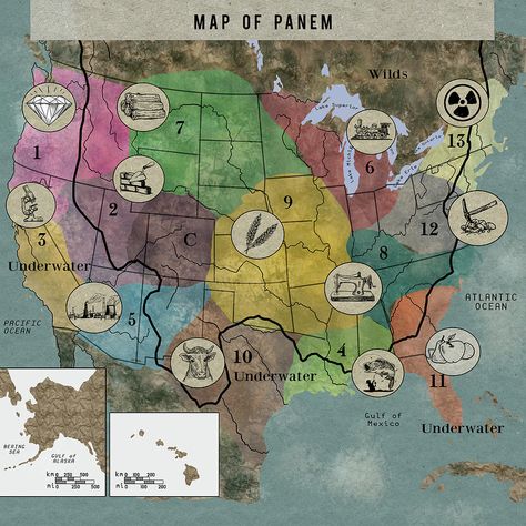 Panem Map Hunger Games, Map Of Panem Hunger Games, The Hunger Games Districts, Hunger Games Arena Ideas, Panem Map, Panem Districts, Hunger Games Map, Games Powerpoint, Map Of Middle Earth