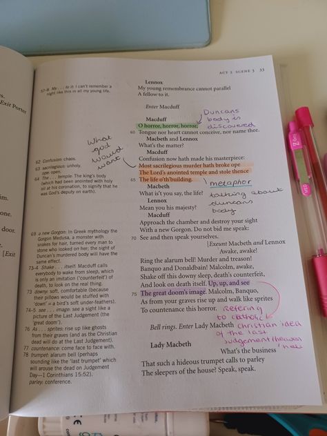 Macbeth Book Annotations, Macbeth Act 1 Scene 2 Annotations, Macbeth Annotations, Revision Board, Gcse Tips, Macbeth Book, Annotation Guide, Gcse Notes, Macbeth Lessons