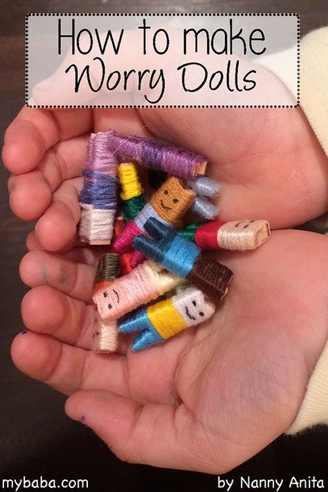 Make Your Own Worry Dolls | Nanny Anita | My Baba Guatemala Worry Dolls, Crafts With Embroidery Thread, Mindfullness Crafts, Cute Sewing Crafts, Theraputic Arts And Crafts For Teens, Crafts With Thread, Worry Dolls Diy, Mindfulness Crafts For Kids, Fun Little Crafts