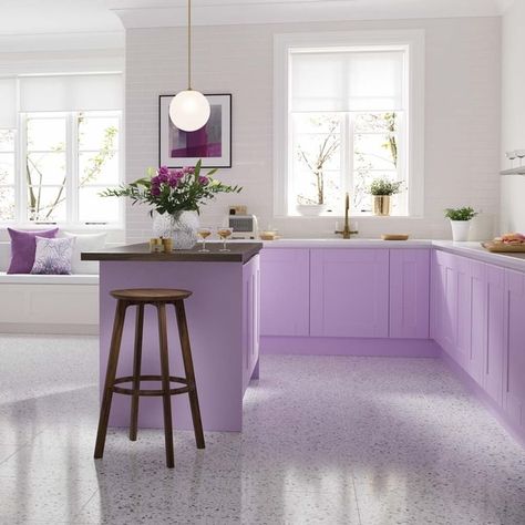 Very Peri - 2022 Pantone Color of the Year - JM Kitchen and Bath Design Wren Kitchen, Pastel Kitchen, Purple Kitchen, Pantone Color Of The Year, Kitchen Colour Schemes, Very Peri, Kitchen And Bath Design, Bedroom Color Schemes, Kitchen Color