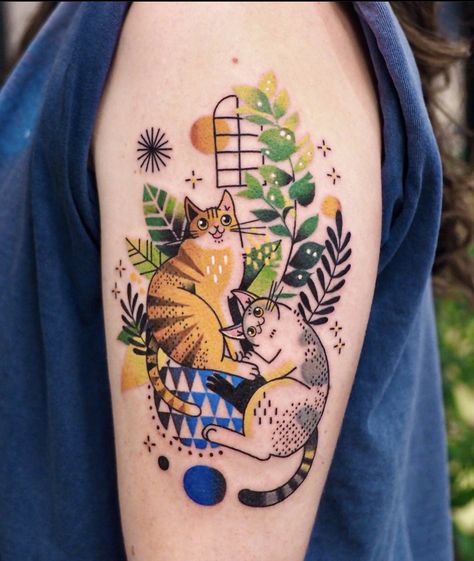 Arm Sleeve Tattoo, Optical Illusion Tattoo, 3 Tattoo, Cat Tattoo Designs, Time Tattoos, Sleeve Tattoo, Skin Art, Get A Tattoo, Arm Sleeve