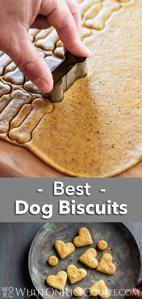 Best peanut butter dog biscuits recipe @whiteonrice Best Dog Biscuit Recipe, Homemade Dog Biscuits, Peanut Butter Dog Biscuits, Ground Flax Seed, Dog Cookie Recipes, Easy Dog Treat Recipes, Best Treats For Dogs, Dog Biscuit, Dog Biscuits Homemade