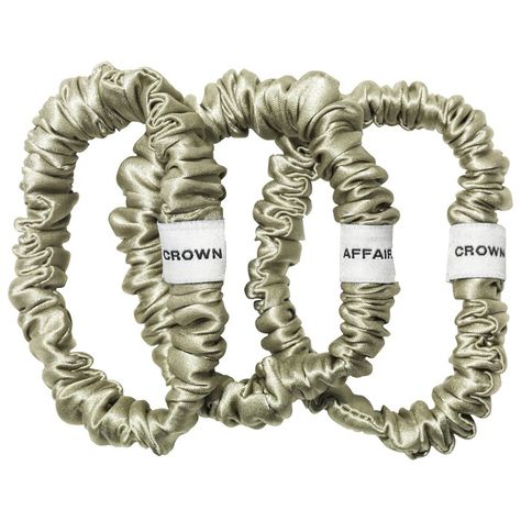 The Scrunchie No. 001 Set - Crown Affair | Sephora Postpartum Gift Basket, Bridal Shower Games Prizes, Postpartum Gift, Crown Affair, Spring Nail Trends, Spring Nail Colors, Metallic Nails, Hair Towel, Silk Hair