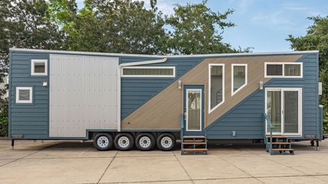 Three Bedroom Tiny House, 3 Bedroom Tiny House Plans, 3 Bedroom Tiny House, Bedroom Tiny House, King Size Storage Bed, House Community, Tiny House Big Living, Park Model Rv, Park Model Homes